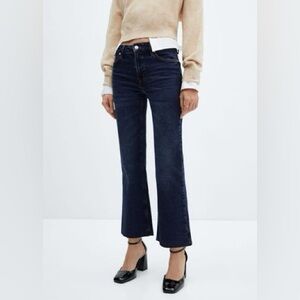 Who What Wear Jeans Bootcut Cropped Flared Dark Wash Mid Rise Cotton